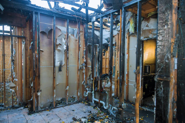 Professional Emergency Fire Damage Restoration technician working in Zimmerman, MN